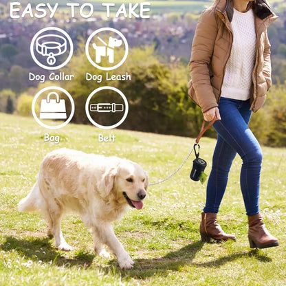 Black nylon dog poop bag holder showing secure YKK zipper enclosure