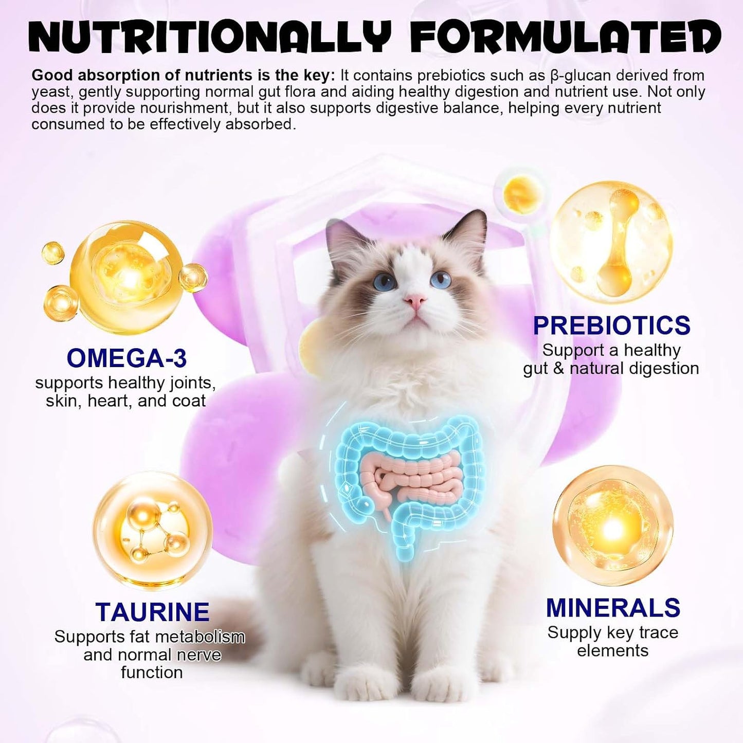 ALIVO cat multivitamin crunchy bites showing texture details and soft center design for easy feeding