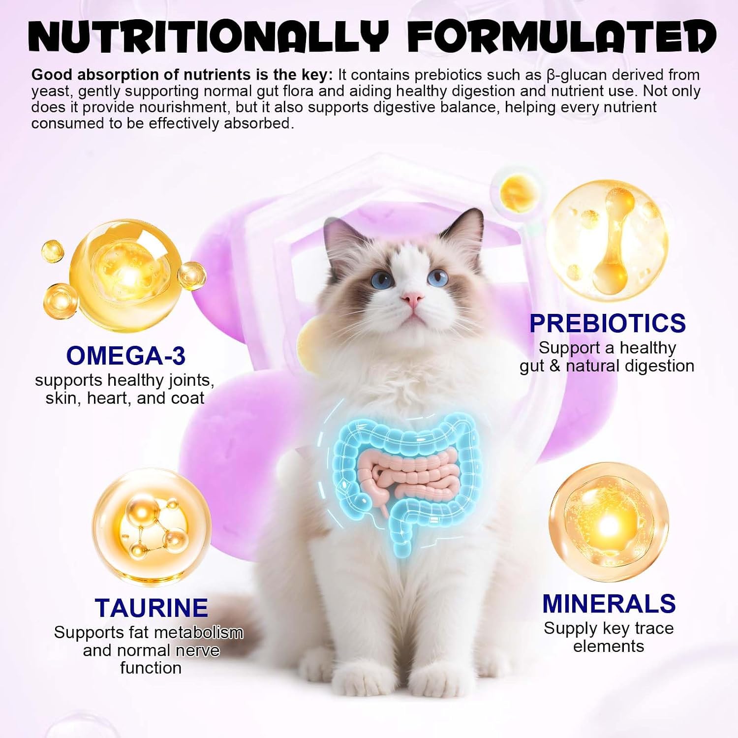 ALIVO cat multivitamin crunchy bites showing texture details and soft center design for easy feeding