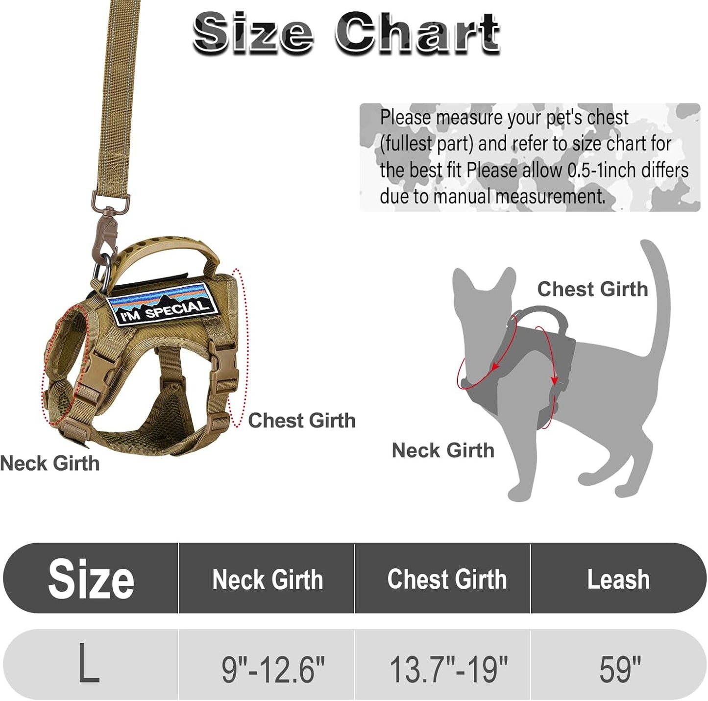 Nanappice khaki tactical vest showcasing two finger fit clearance spacing