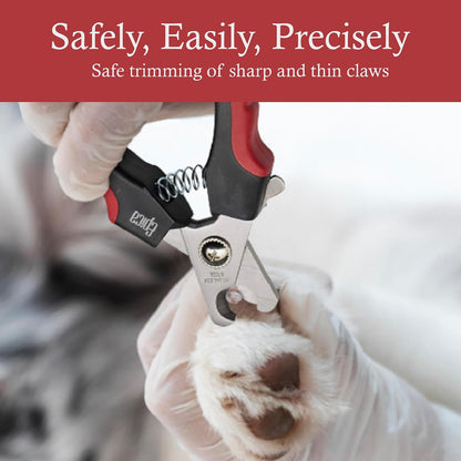 Side profile of Epica pet nail clipper with ergonomic grip