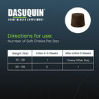 Nutramax Dasuquin bottle next to soft chew treats