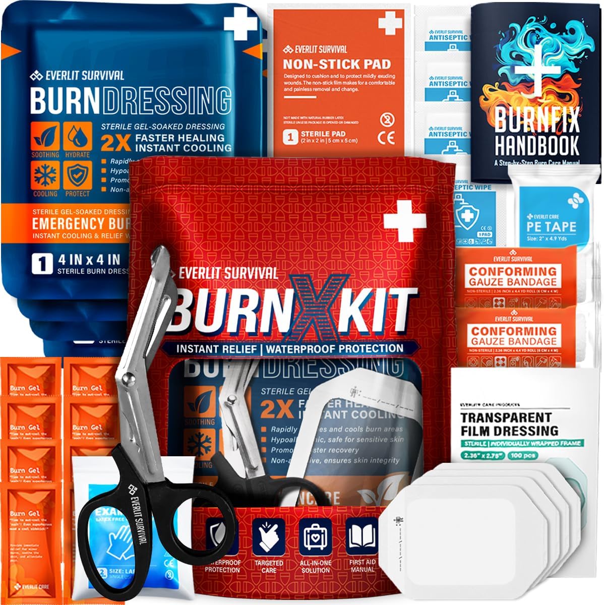 Everlit Burn Kit front view 30 piece first aid supplies