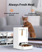 PETKIT dual food hopper pet dispenser side profile view setup