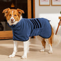 HezzLuv microfibre dog bathrobe drying coat on a dog