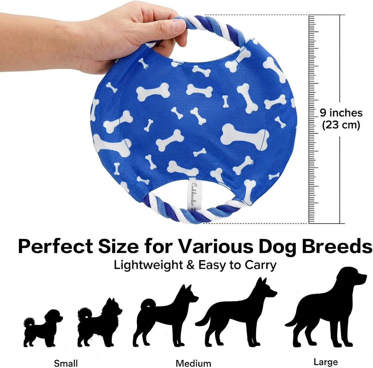 Side profile of 9 inch dog flying disc showing thickness