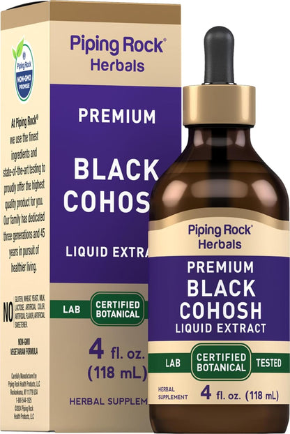 Piping Rock Black Cohosh Tincture 4 Fluid Ounces front view authentic USA import