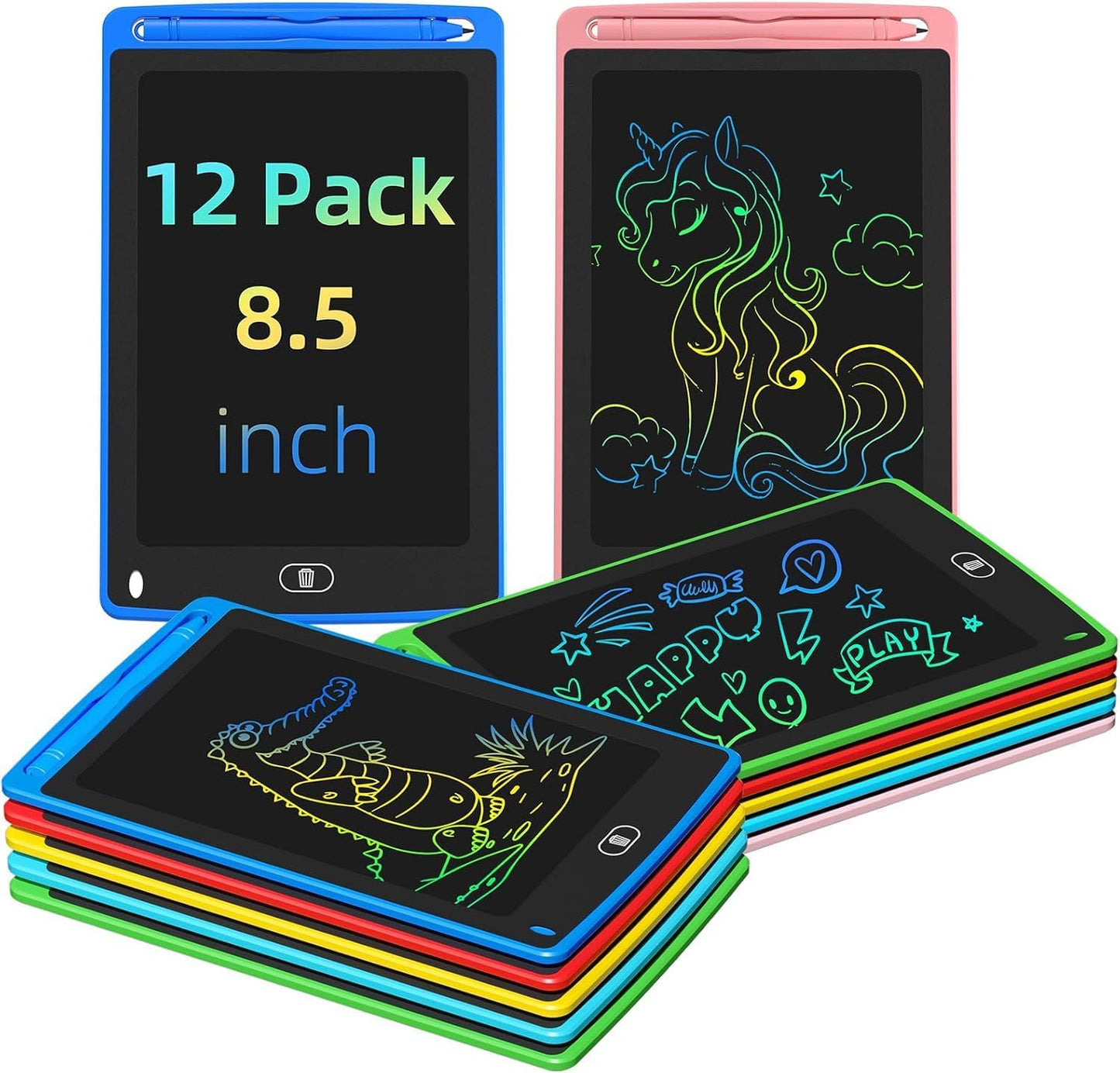 TQU 12 pack LCD writing tablet for kids front view