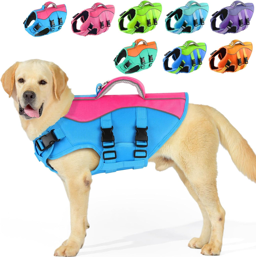PETDSH Dog Life Jacket Large, High Flotation Dog Life Vest for Swimming Boating, Reflective Puppy Lifejacket with Superior Buoyancy and Rescue Handle, Adjustable Safety Dogs Floating Vests - Image 12