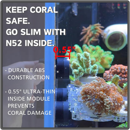 Ergonomic outer handle of the Miofis nano aquarium cleaner on a forty gallon fish tank.