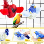 Potaroma lifelike chirping bird toys with vibrant feather tails for solo play.