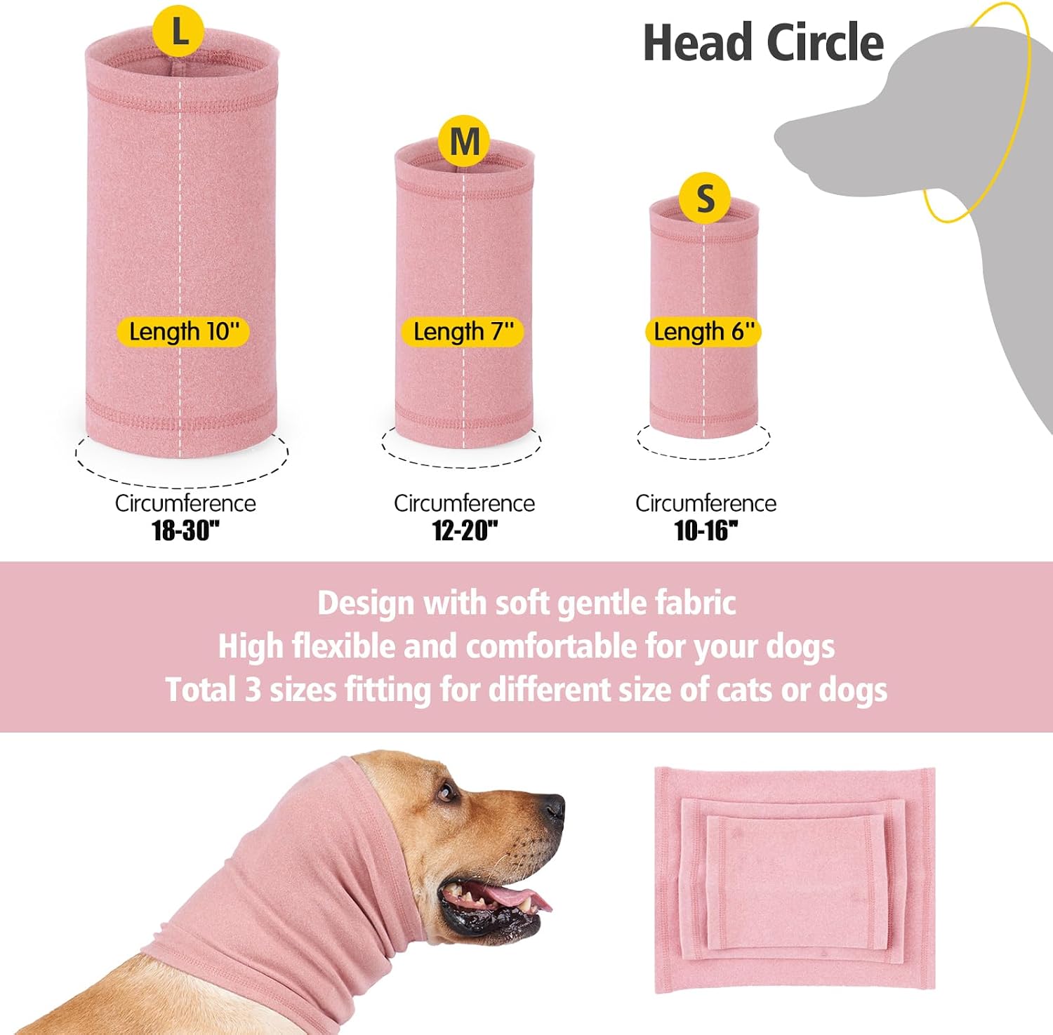Meifsou dog ear cover noise cancelling plush fabric snood for thunderstorms