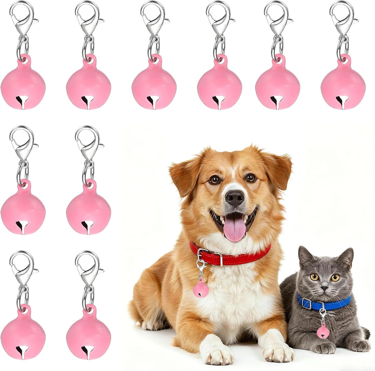 Cat Bell, Small Matte Pet Copper Bell Collars Charm with Lobster Buckle Loud Crisp Sound Anti-Lost Pendant Accessory - Image 13