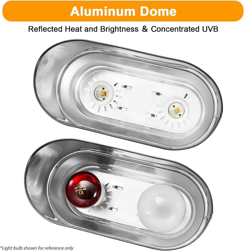 USA imported REPTITRIP double dome reptile basking lamp packaging and components overview