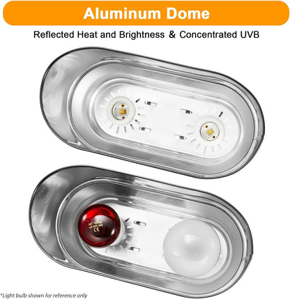 USA imported REPTITRIP double dome reptile basking lamp packaging and components overview