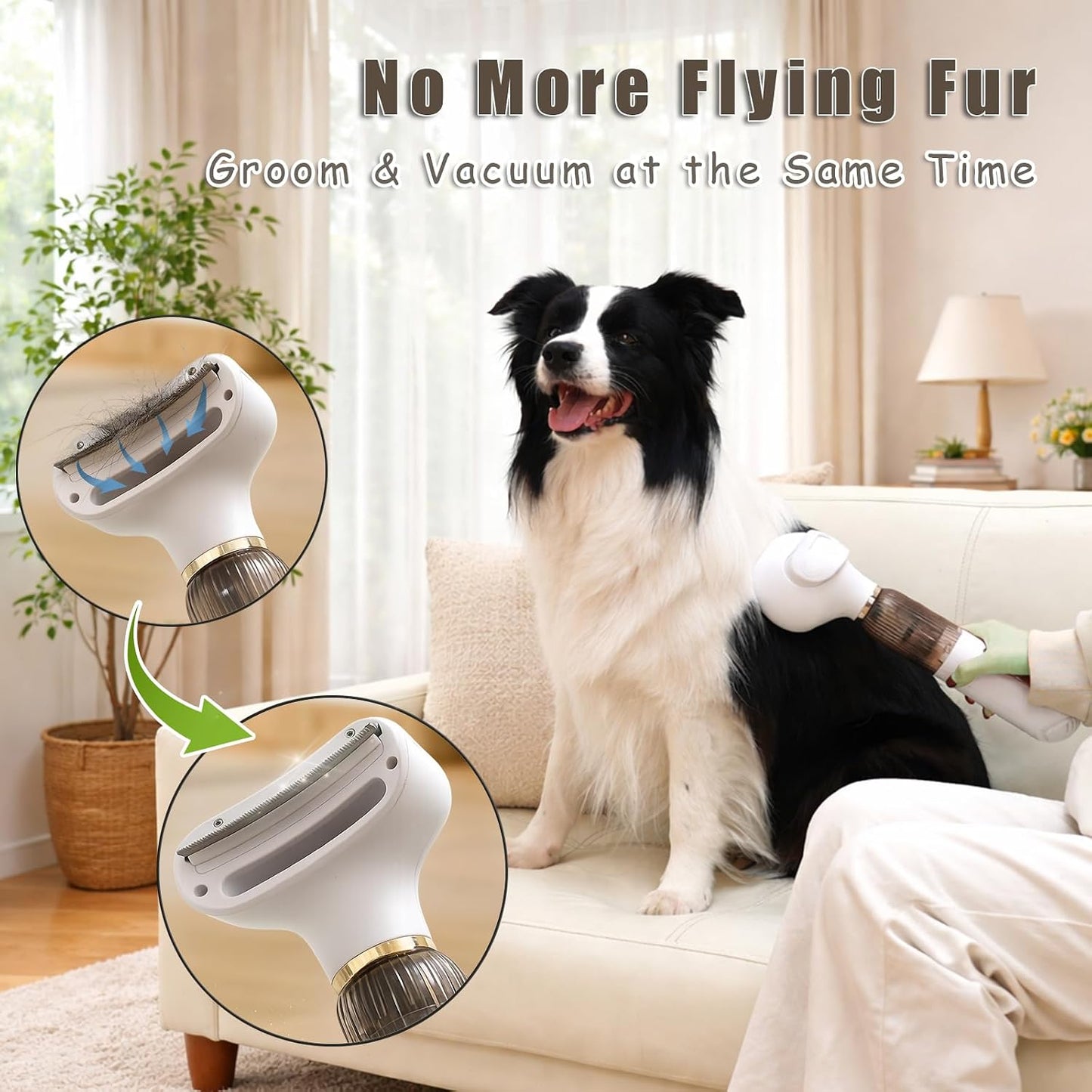 ZYPUIXK pet grooming station showing the self-cleaning brush mechanism