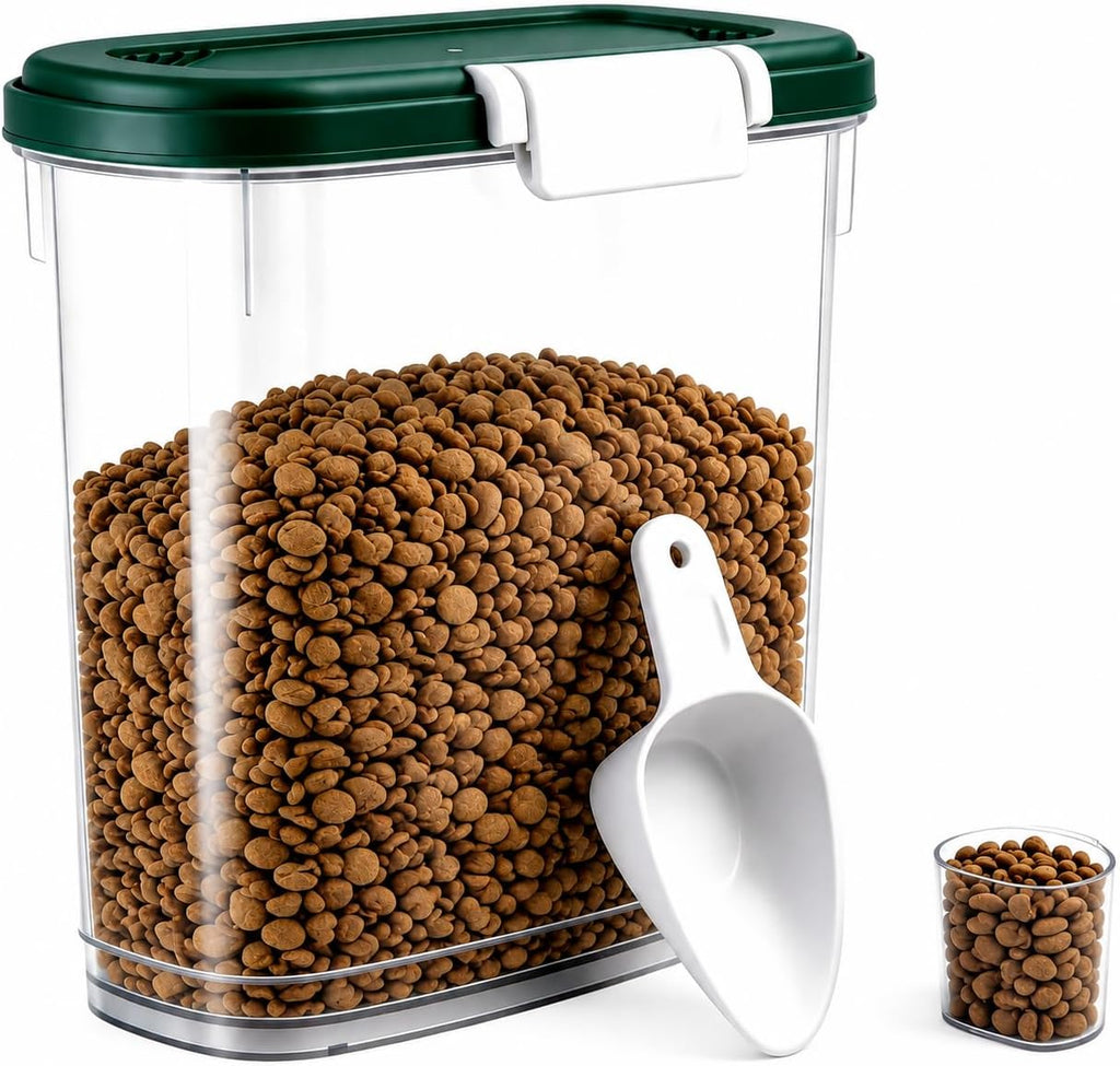 10-15 Lbs Dog Food Storage Container Airtight - Slim Pet Cat Food Container with Lid, Scoop and Cup - Clear Plastic Dry Food Storage Bin for Dogs, Cats, Bird Seeds, Kibble, Pellets, Rice, Flour - Image 9