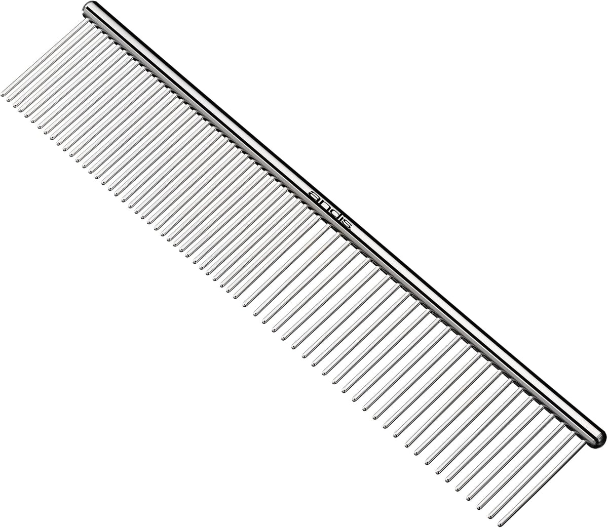 Andis professional dematting tool for dogs and cats displaying lightweight silver spine