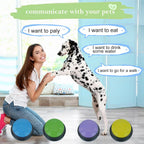 Recordable pet training buzzers in four bright colors for classroom activities.