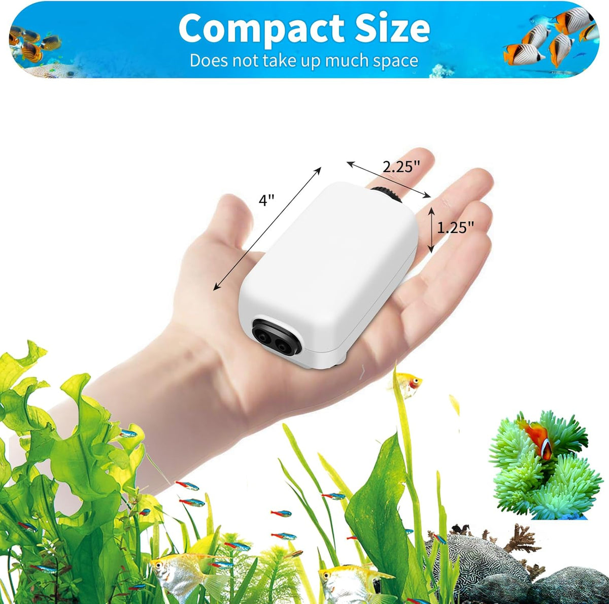 Aquaneat air pump with included airline tubing and stones
