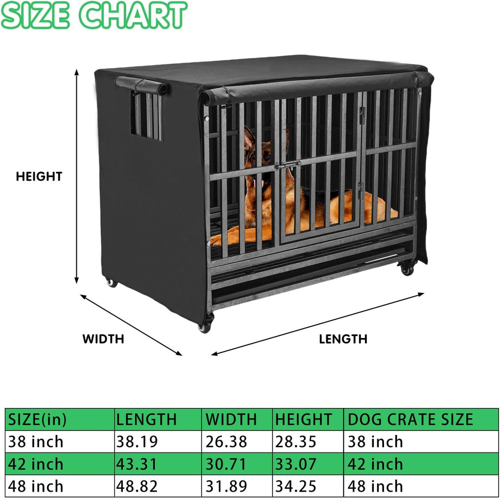 Flashine 600D Oxford fabric kennel cover showing breathable side window flap
