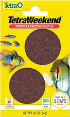 Tetra vacation feeder block placed inside an aquarium tank