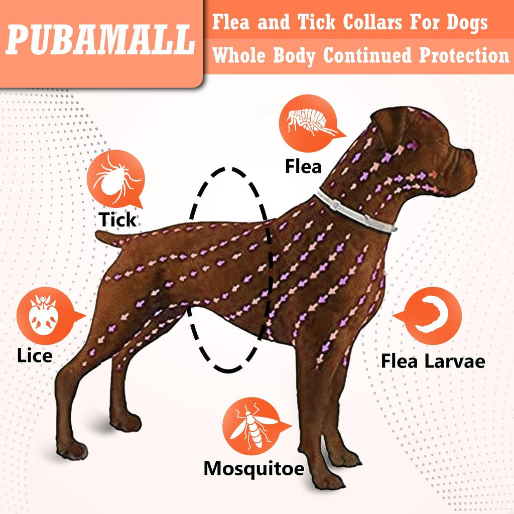 Two adjustable waterproof flea collars for dogs
