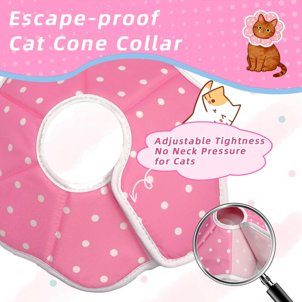 SUSWIM adjustable pet Elizabethan cone collar showing the loop type fasteners closure detail