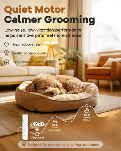 Veeconn low noise dog trimmer machine with interchangeable cutter heads