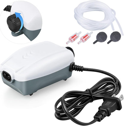 Hitop dual outlet aquarium air pump front view for fish tanks