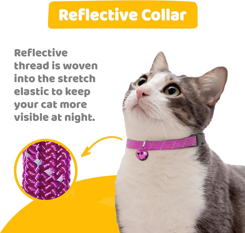 BirdsBeSafe pink breakaway collar with silver warning bell and durable hardware.