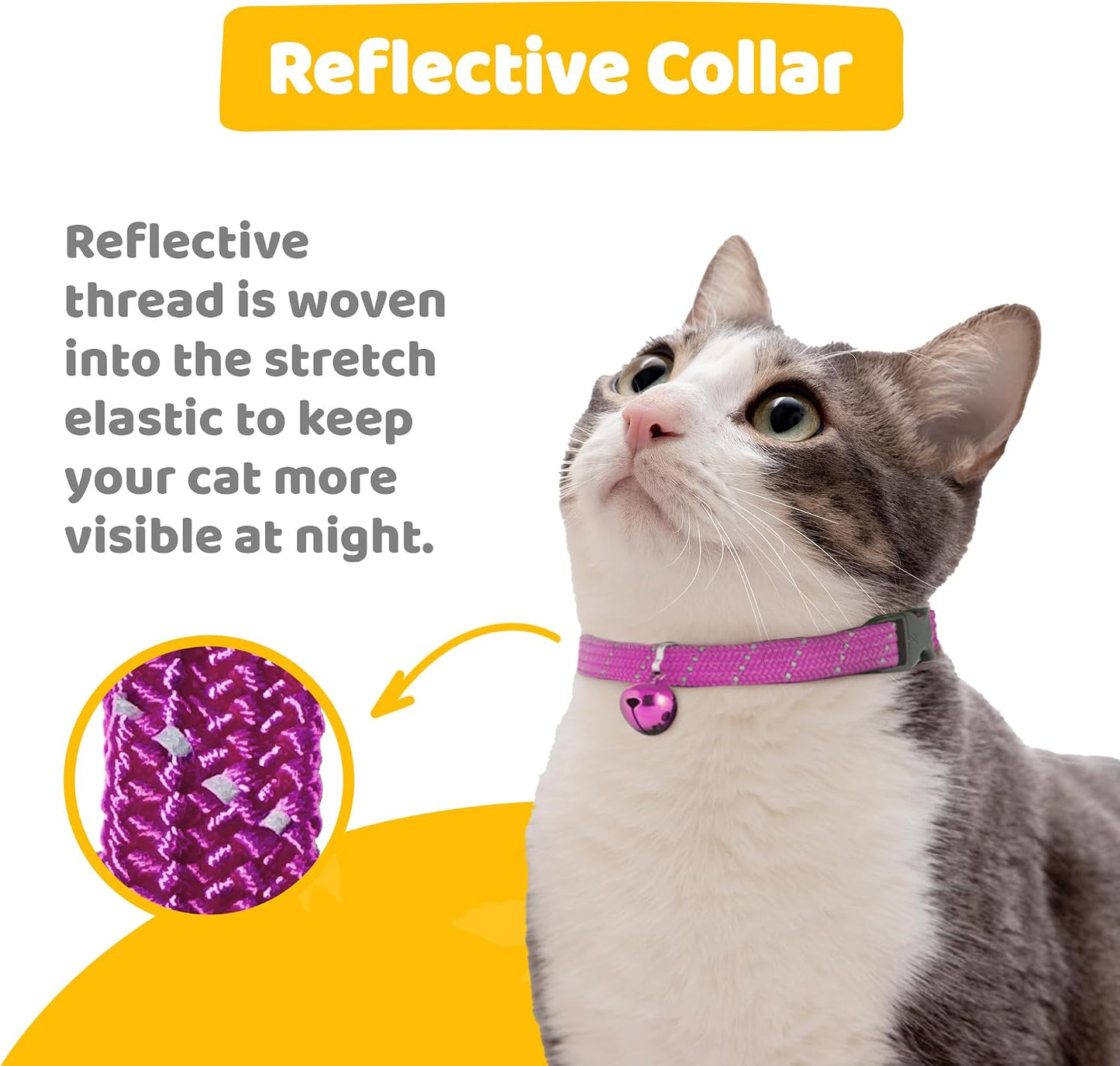 BirdsBeSafe pink breakaway collar with silver warning bell and durable hardware.