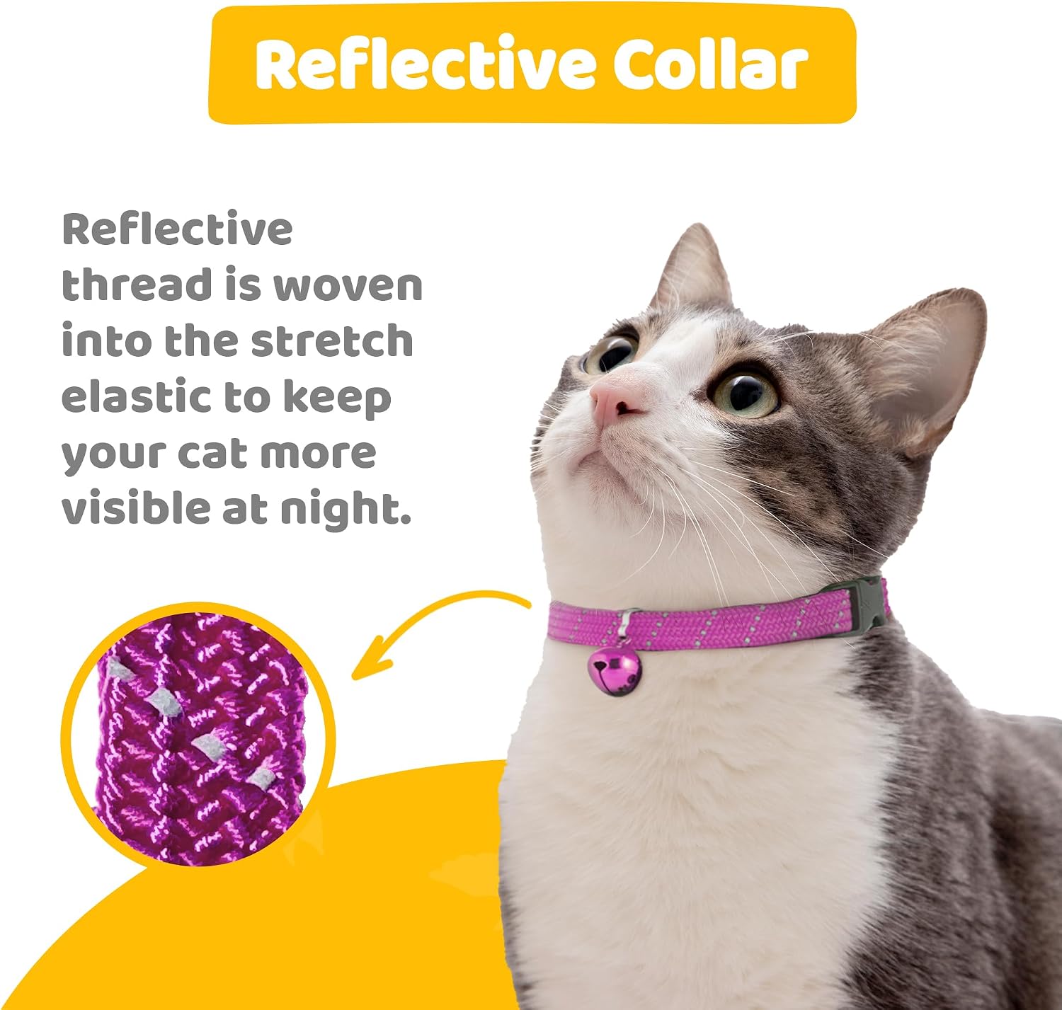 BirdsBeSafe pink breakaway collar with silver warning bell and durable hardware.
