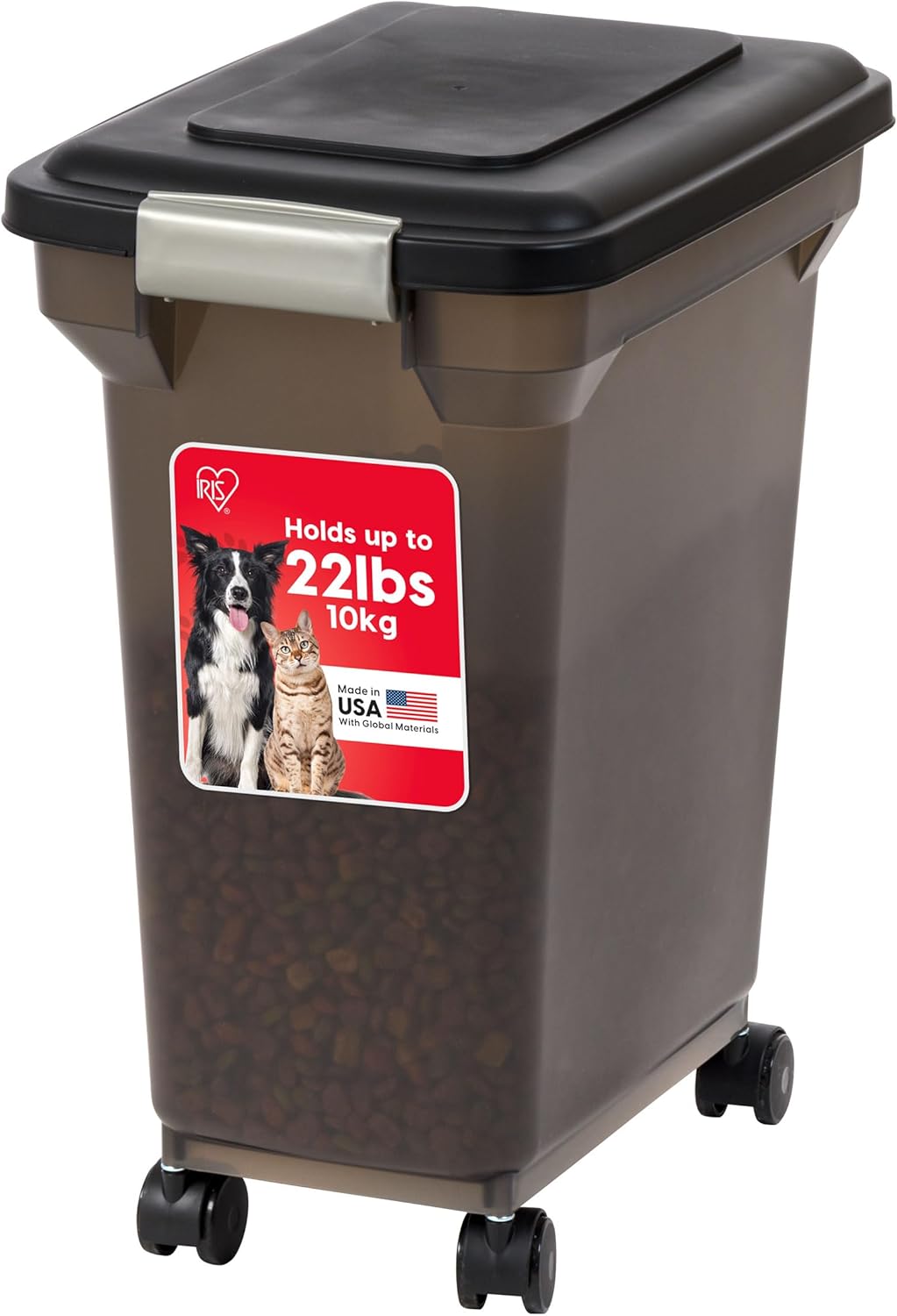 IRIS USA Dog Food Storage Container, Airtight Lid, 2-Cup Scoop, Up to 13 Pounds Pet Food Storage, Versatile Pet Food Bin, Treats, BPA Free, Dark Gray - Image 12