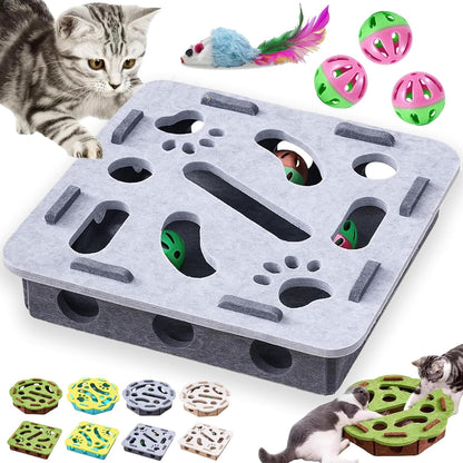 Cat Scratch Puzzle Enrichment Box, Cat Nail File Enrichment Box with Bell, Nail File Stress Free Alternative to Clippers and Grinders, Interactive Cats Puzzle Toy -Bite & Scratch Resistant (StyleA) - Image 13