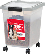 IRIS USA Dog Food Storage Container 50 lbs, with Removable Rolling Wheels & Included Scoop, for Dog Cat Bird and Other Pets, Food Storage Bin, Keep Fresh, Made in USA, Clear/Dark Gray - Image 9