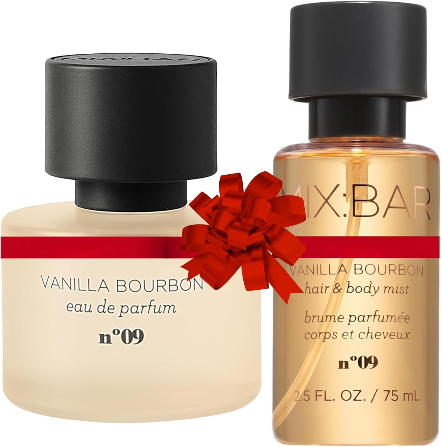 Mix Bar Vanilla Bourbon fragrance set front view including Eau De Parfum and body spray.