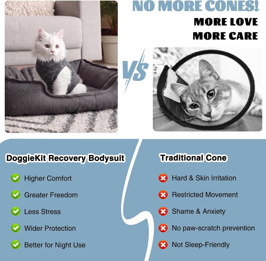 Soft breathable fabric detail of cat recovery suit