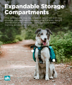 Breathable mesh harness and adjustable straps on an imported dog backpack.