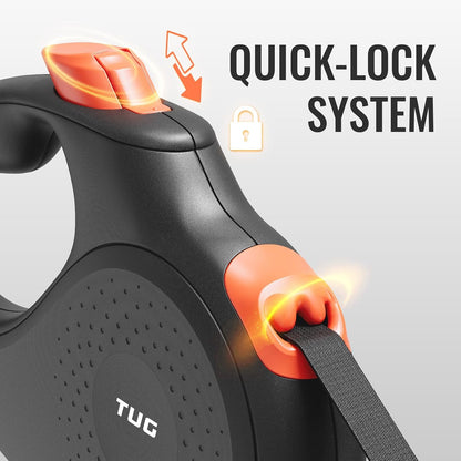 Close up of TUG 360 retractable leash locking mechanism