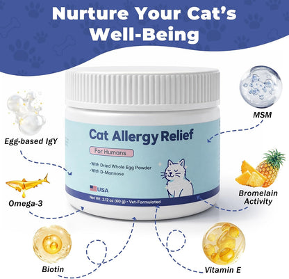 USA imported cat dander remover supplement for human allergy protection