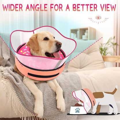 Supet dog collar alternative after surgery showing adjustable security straps