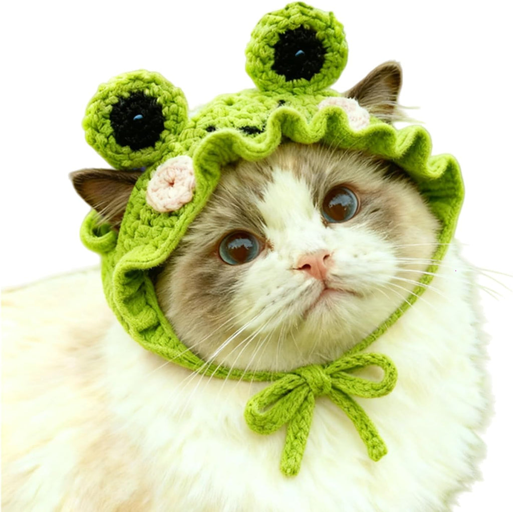 Strawberry Cat Hat, Cotton & Soft Cute Knitted Hats for Cats Birthday Party Christmas Puppy Hat for Small Pets (Red, M) - Image 13