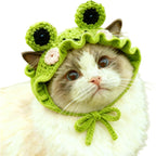 Strawberry Cat Hat, Cotton & Soft Cute Knitted Hats for Cats Birthday Party Christmas Puppy Hat for Small Pets (Red, M) - Image 13