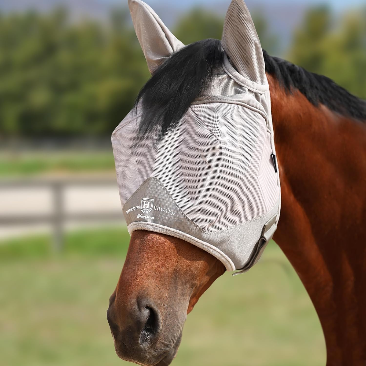 Harrison Howard Half Face Horse Fly Mask UV Protection and Breathable for Equine Use Comfortable Magenta XS - Image 9