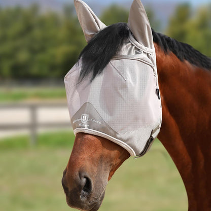 Harrison Howard Half Face Horse Fly Mask UV Protection and Breathable for Equine Use Comfortable Magenta XS - Image 9