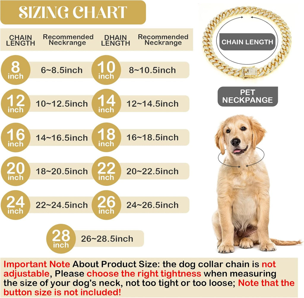 Tallew iced-out Cuban link pet collar side profile