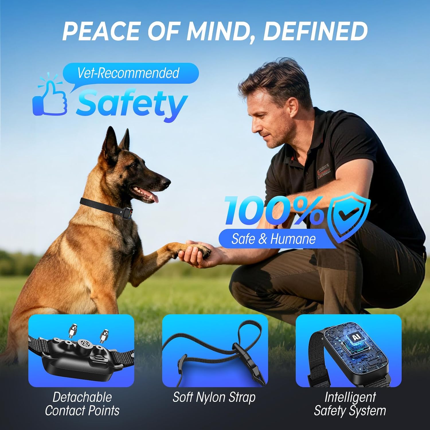 Packaging and contents of Slaykam dog bark control device