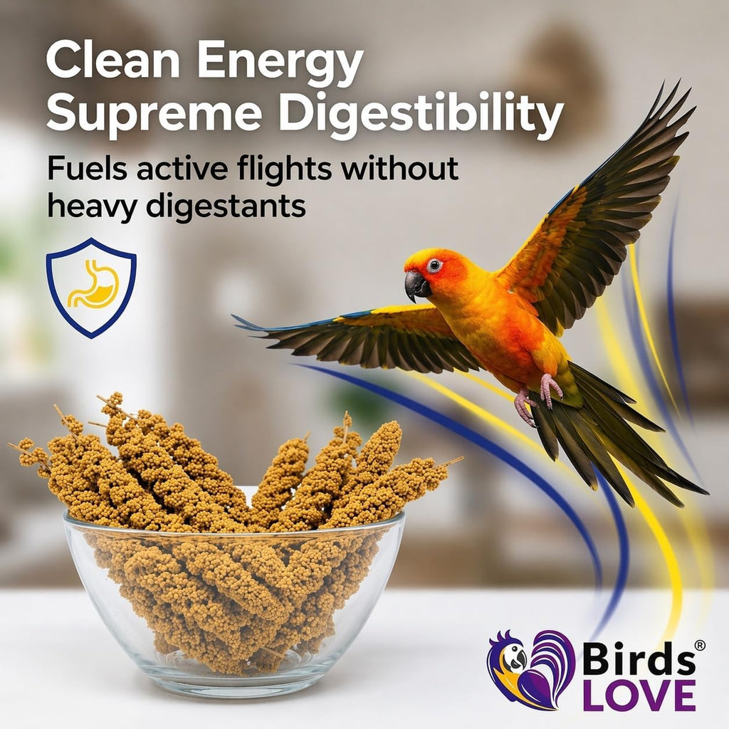 Birds LOVE(R) Millet Tips & Tails for Birds - Premium Spray Millet Treat, Grown in the USA - Natural & Healthy Bird Food for Parakeets, Cockatiels, Budgies, Lovebirds, Finches, Canaries & Parrots - 1 lb - Image 9