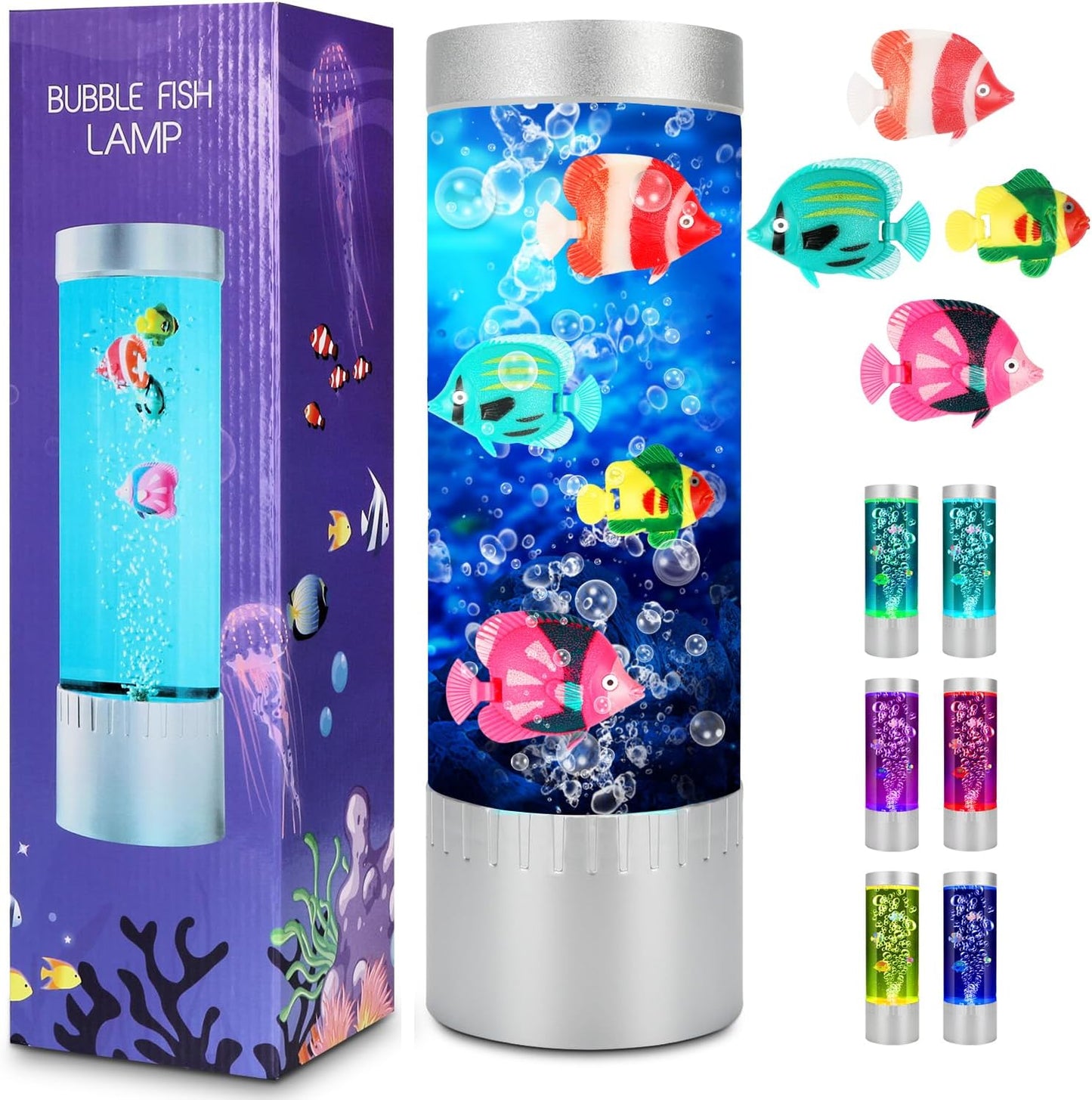 Shtalhst bubble fish lamp front view showing illuminated aquarium effect